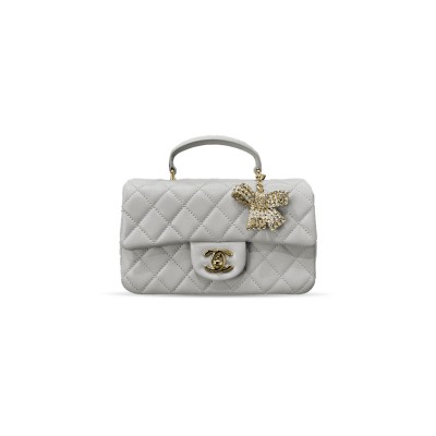 CHANEL MINI CLASSIC HANDBAG WITH TOP HANDLE AS2431 (20*12*6cm) CHANEL MINI CLASSIC HANDBAG WITH TOP HANDLE AS2431 (20*12*6cm)